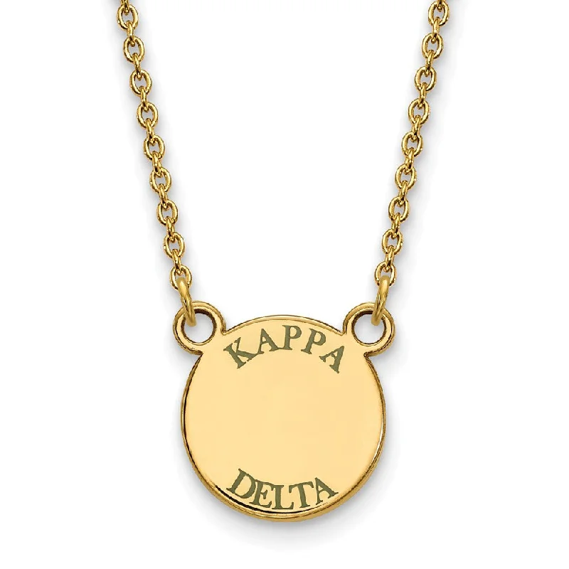 14K Plated Silver Kappa Delta Small Enamel Greek Letters Necklace