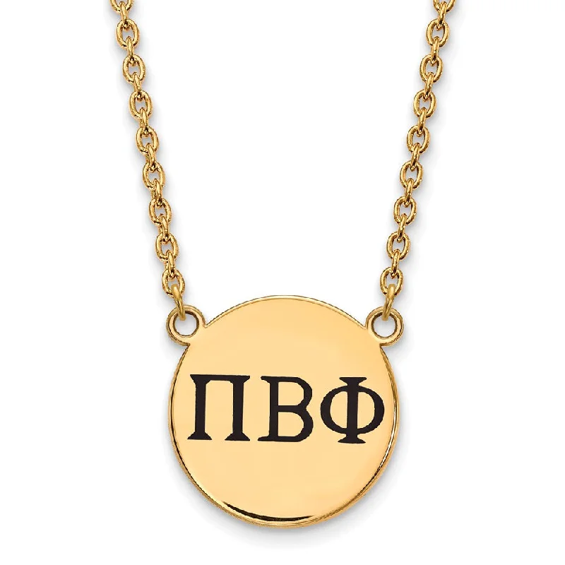 flow-shaped chain necklace-14K Plated Silver Pi Beta Phi Large Enamel Greek Letters Necklace