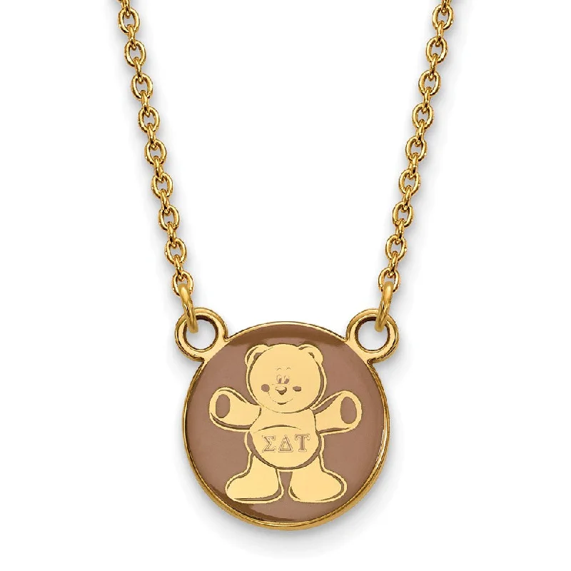 wanderlust layered necklace-14K Plated Silver Sigma Delta Tau Small Enamel Mascot Necklace