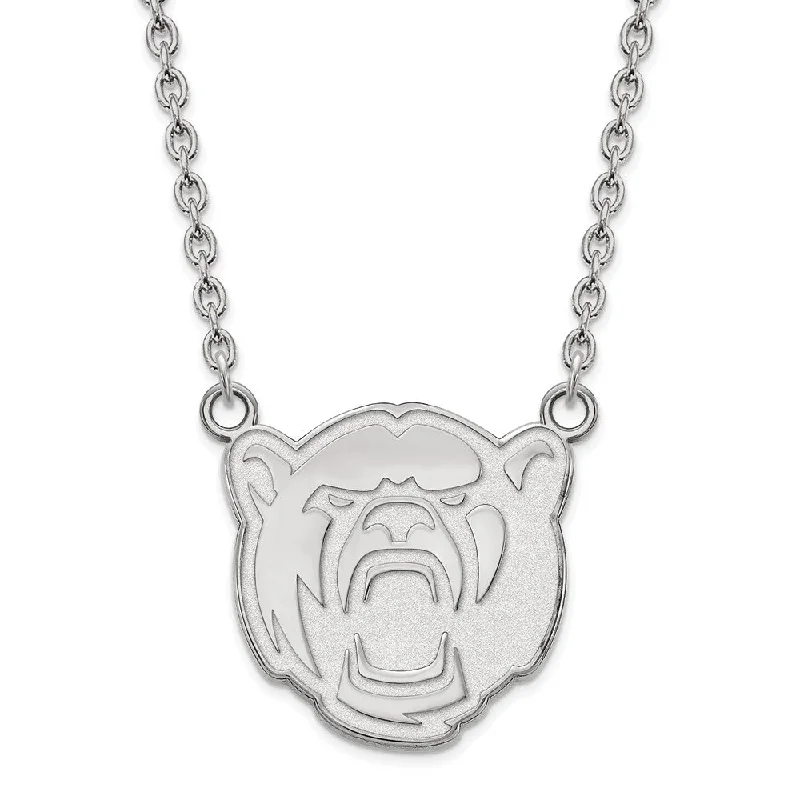 retro sapphire necklace-14k White Gold Baylor U Large Pendant Necklace