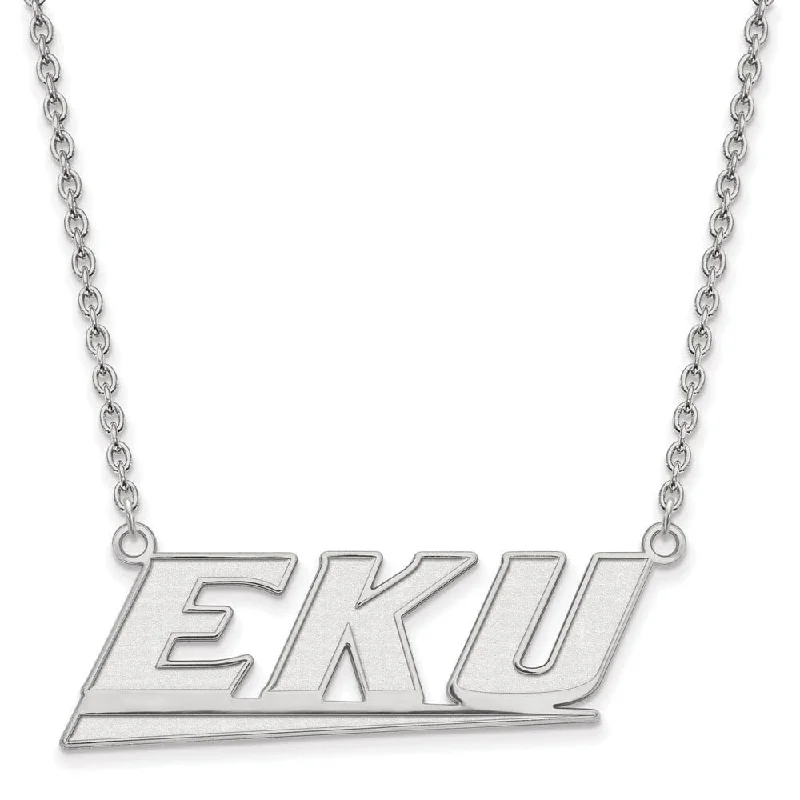 retro ruby pendant necklace-14k White Gold Eastern Kentucky U Large Pendant Necklace