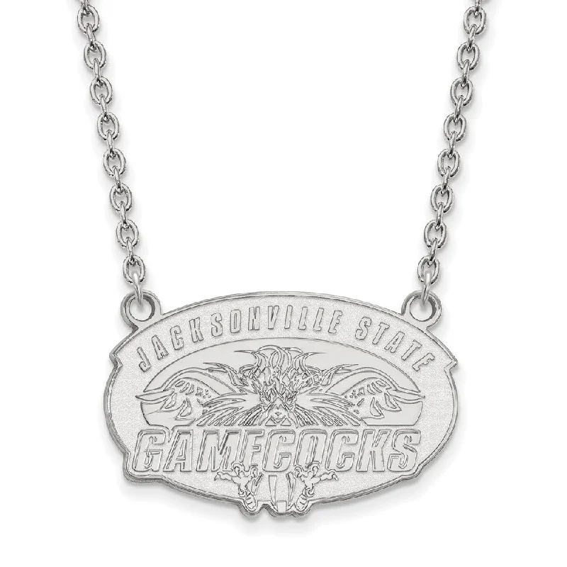 stellar star necklace-14k White Gold Jacksonville State Large Pendant Necklace