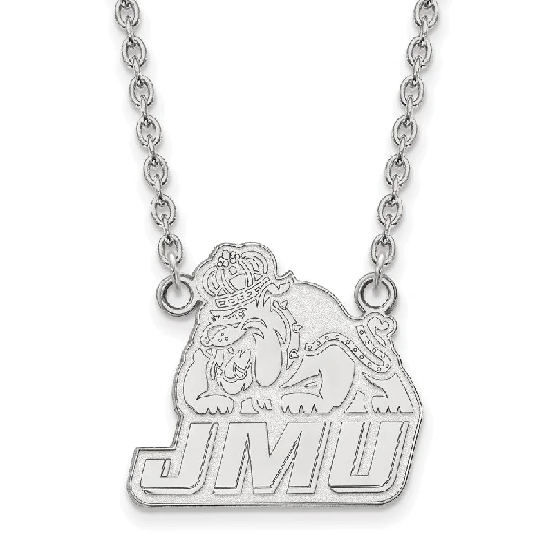 chiseled couple necklace-14k White Gold James Madison U Large Pendant Necklace