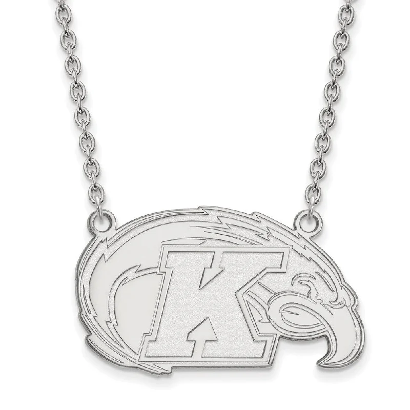 14k White Gold Kent State Large Pendant Necklace