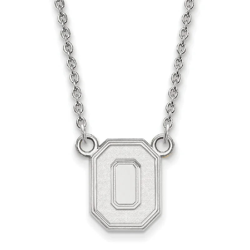 bendable infinity necklace-14k White Gold Ohio State Small Pendant Necklace