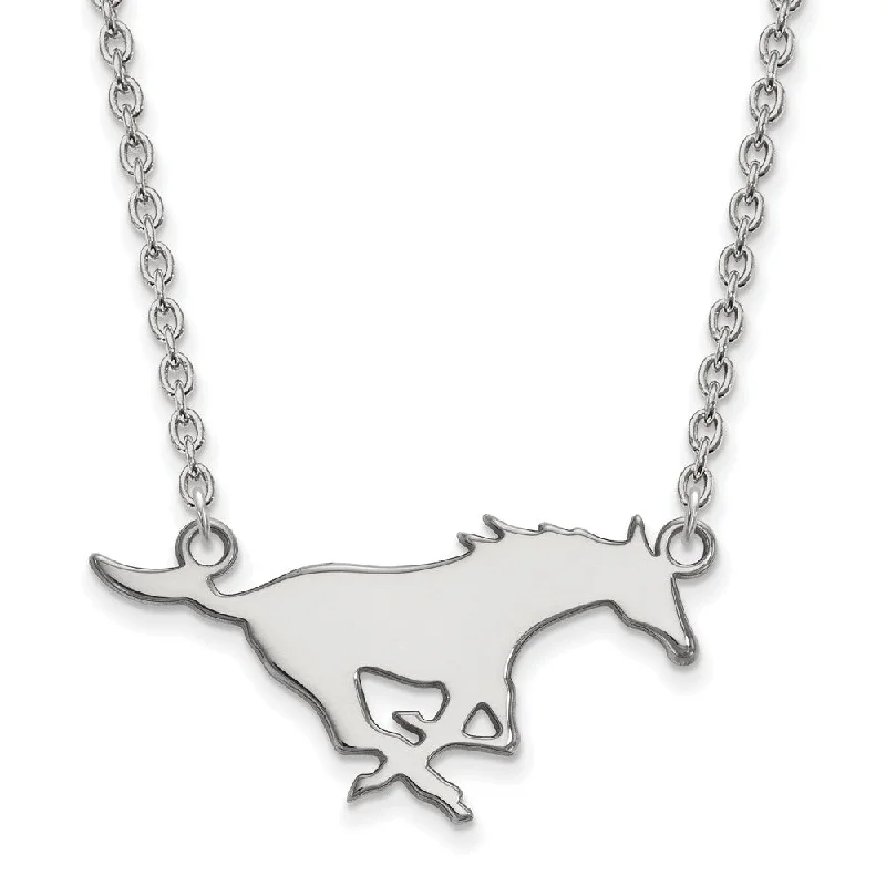 urban angular necklace-14k White Gold Southern Methodist U Large Pendant Necklace