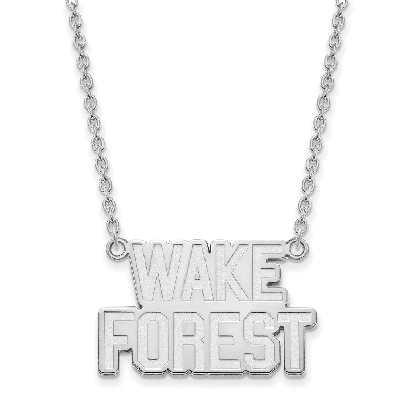 frond layered necklace-14k White Gold Wake Forest U Large Pendant Necklace