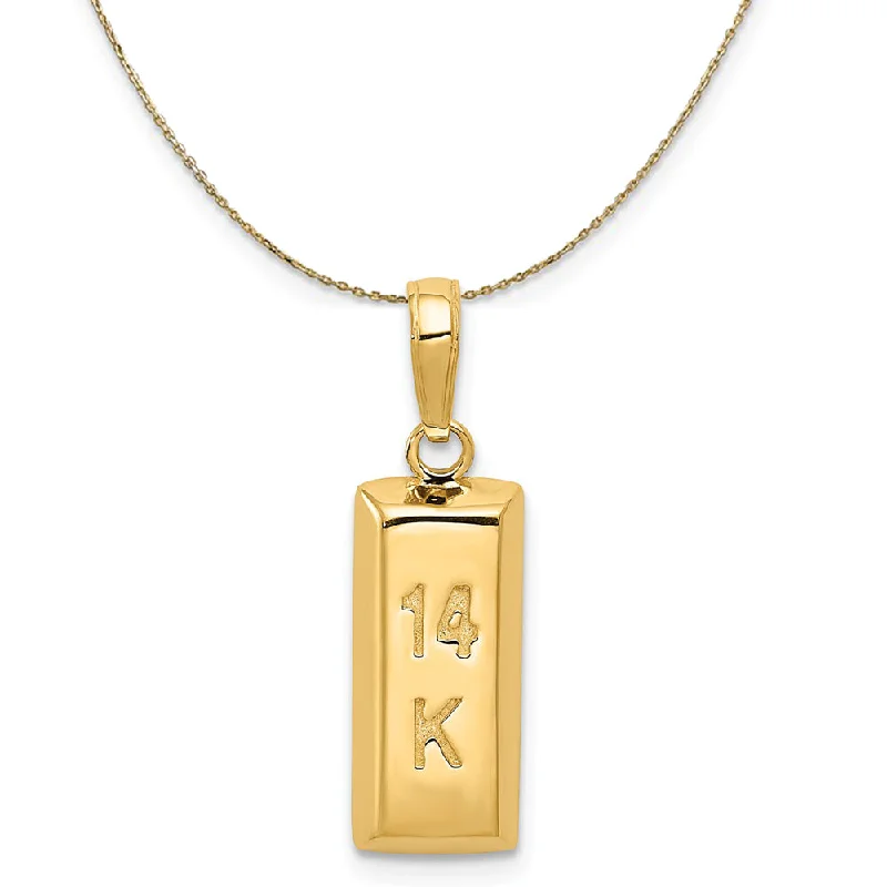 14k Yellow Gold Bar Necklace