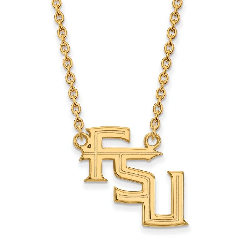 regency gold necklace-14k Yellow Gold Florida State Lg Logo Pendant Necklace