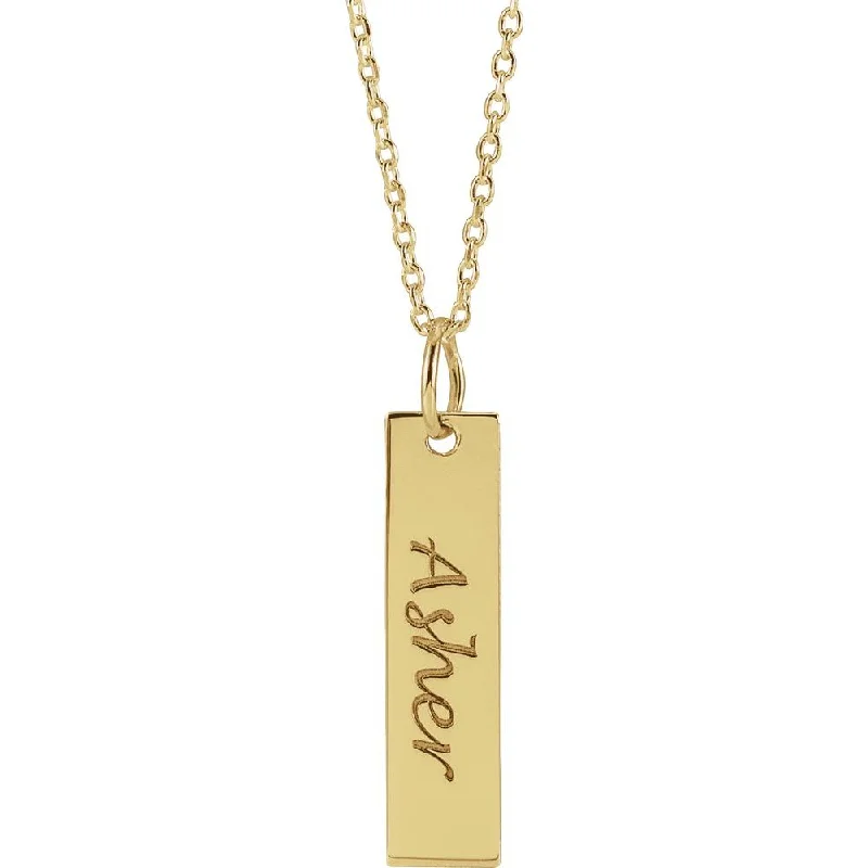 14k Yellow Gold Vertical Bar Necklace