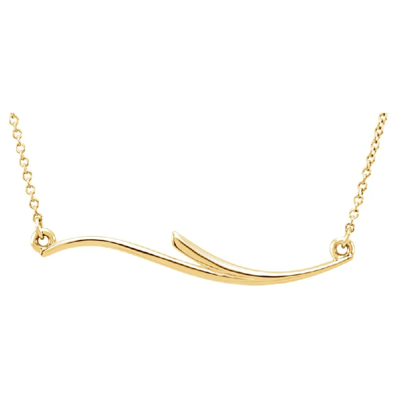 urban satin necklace-Freeform Bar Necklace in 14k Yellow Gold, 17.5 Inch