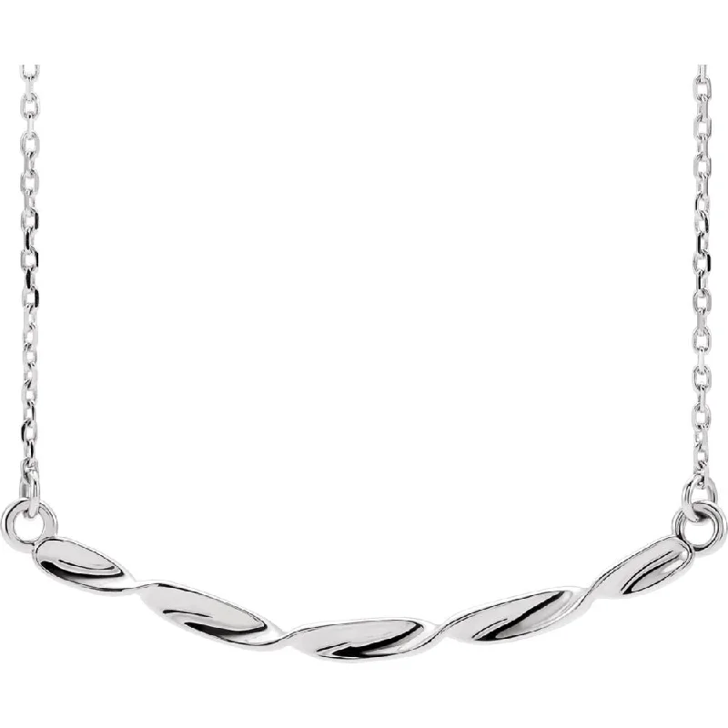 Sterling Silver 36 x 2mm Twisted Bar Necklace, 16-18 Inch