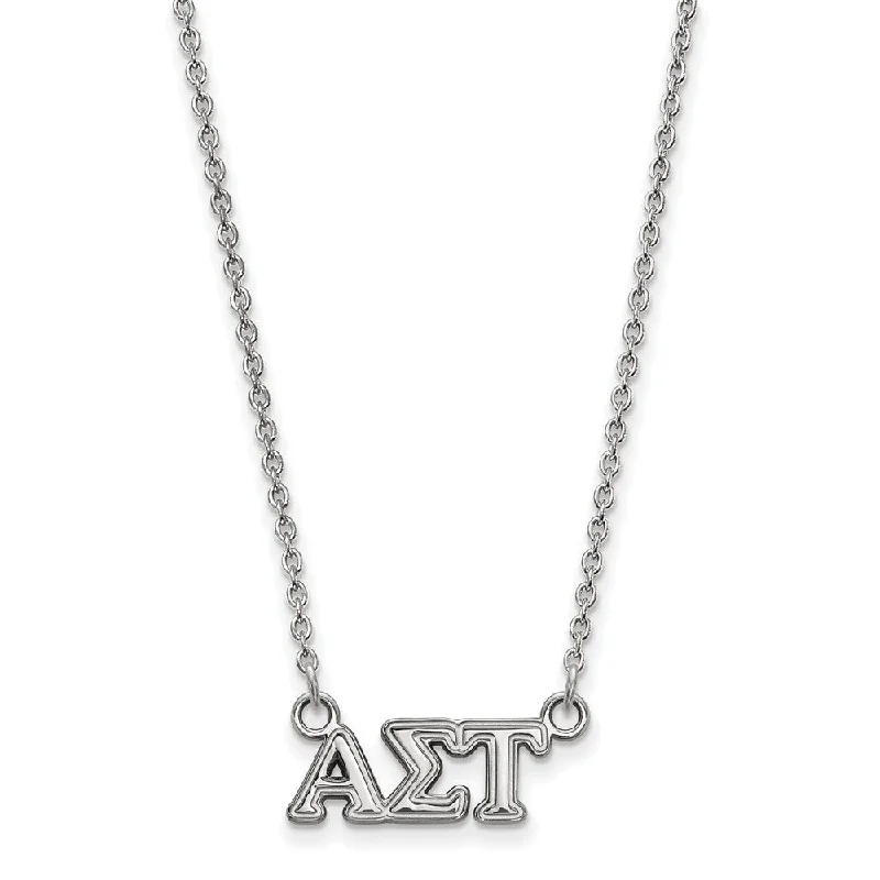 Sterling Silver Alpha Sigma Tau XS (Tiny) Greek Letters Necklace