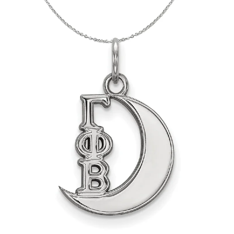 flow-shaped charm necklace-Sterling Silver Gamma Phi Beta XS (Tiny) Pendant Necklace