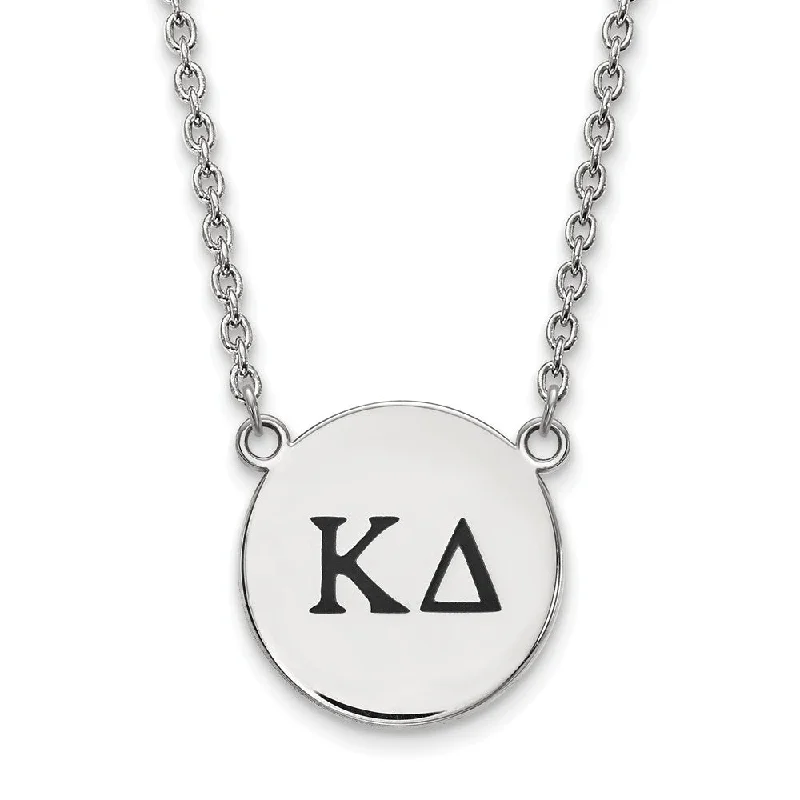 luxurious pendant necklace-Sterling Silver Kappa Delta Large Enamel Greek Letters Necklace