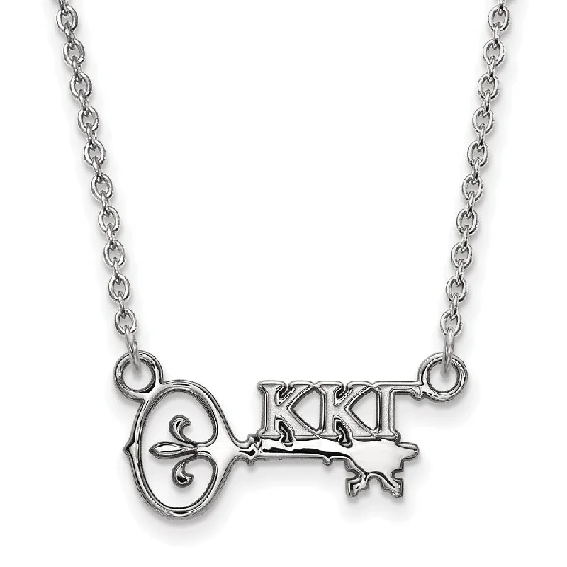 frond charm necklace-Sterling Silver Kappa Kappa Gamma XS (Tiny) Necklace