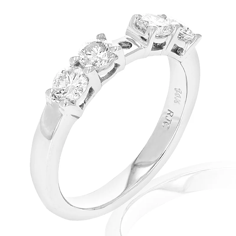 knotted love ring-0.80 cttw Semi Mount Diamond Engagement Ring 14K White Gold Round Bridal