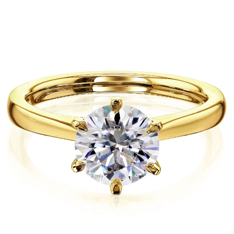 stellar star ring-1.5ct Round Forever One Moissanite 6-Prong Ring