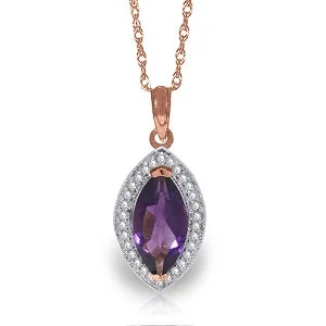 chiseled diamond necklace-1.8 Carat 14K Solid Rose Gold Hayworth Amethyst Diamond Necklace