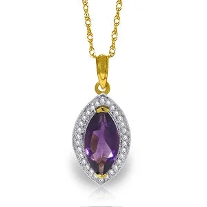 regency emerald chain necklace-1.8 Carat 14K Solid Yellow Gold Hayworth Amethyst Diamond Necklace