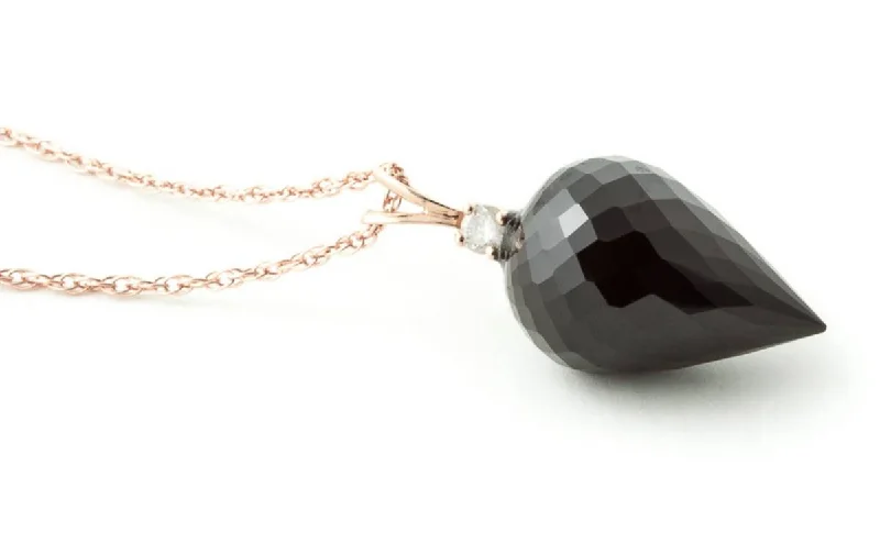 ten-stone necklace-12.3 Carat 14K Solid Rose Gold Dark Beauty Spinel Diamond Necklace