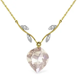 tarnished gold necklace-12.82 Carat 14K Solid Yellow Gold La Belle Vie Amethyst Diamond Necklace