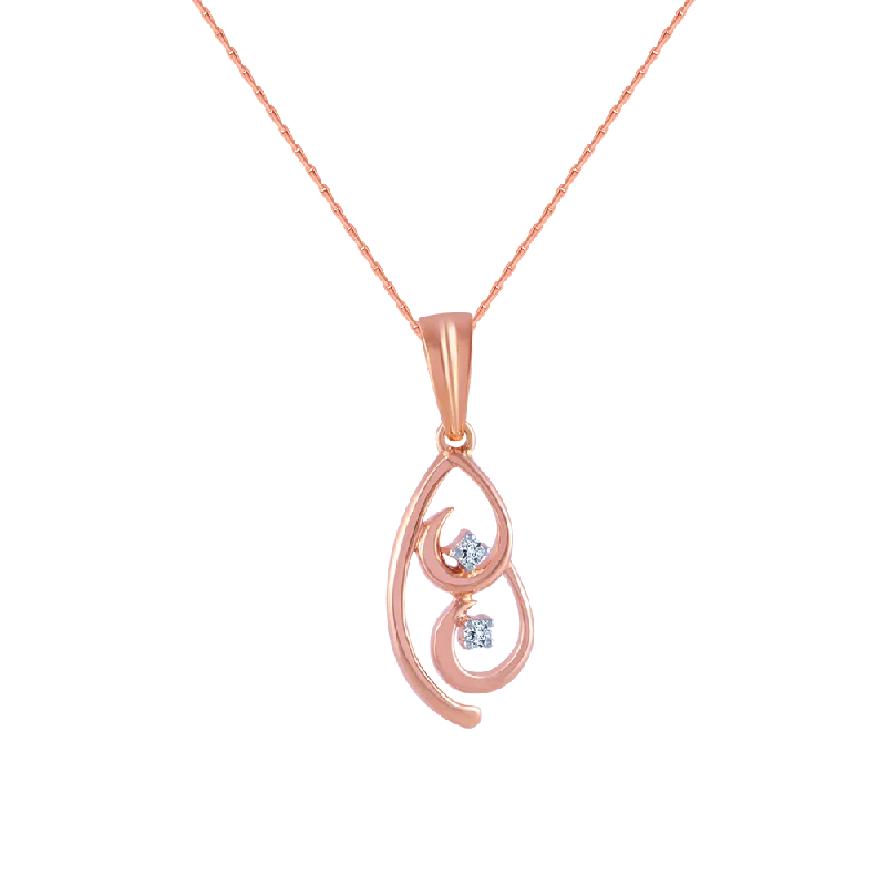 urban midnight necklace-14k (585) Rose Gold And Diamond Pendant For Women