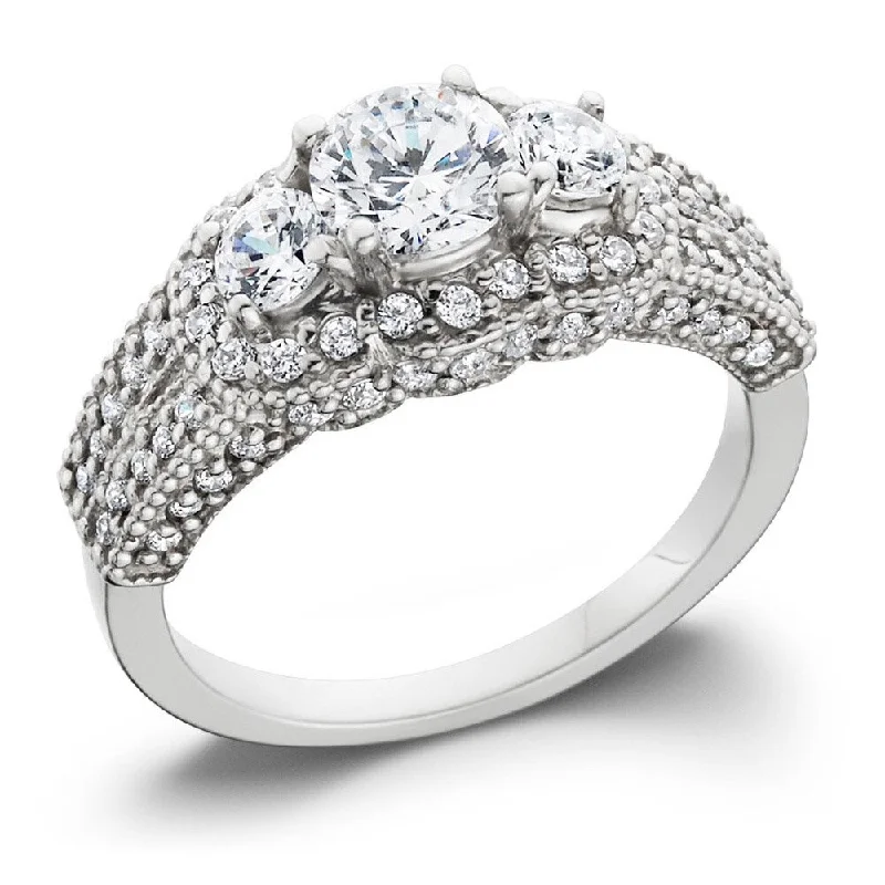 tarnished gold ring-14k White Gold 2 1/4ct TDW Pave-set Diamond Ring