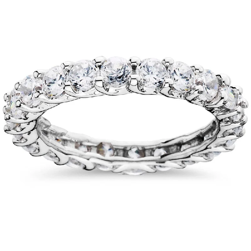 stellar star ring-14k White Gold 3ct TDW Trellis Diamond Eternity Ring