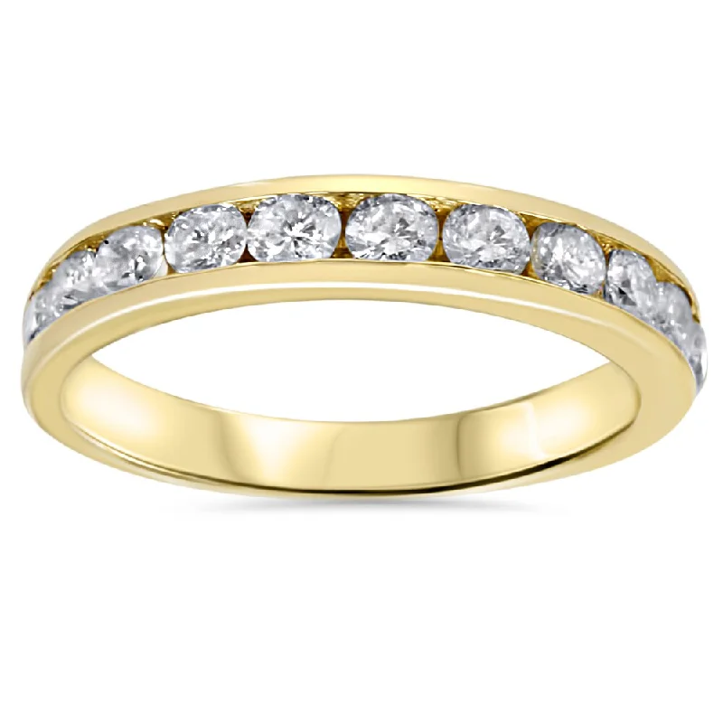 thin stacking ring-14k Yellow Gold 1ct TDW Channel-set Diamond Wedding Band