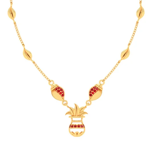 thin pendant necklace-18k Designer Gold Kalash Necklace From Pc Chandra Online Exclusive Collection