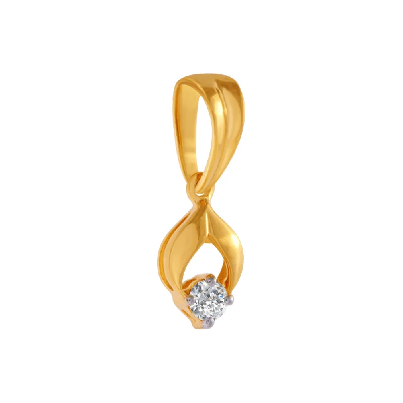 bendable gold necklace-18KT (750) Yellow Gold And Diamond Pendant For Women