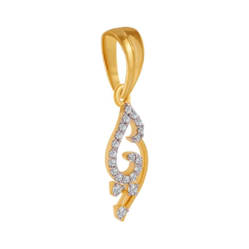 frond layered necklace-18KT (750) Yellow Gold And Diamond Pendant For Women