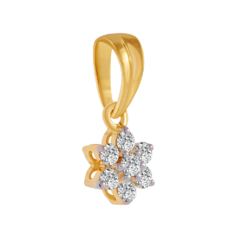 luxurious statement necklace-18KT (750) Yellow Gold And Diamond Pendant For Women