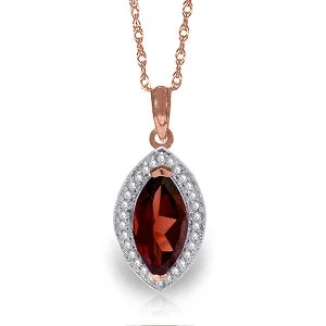 urban sleek necklace-2.15 Carat 14K Solid Rose Gold Hayworth Garnet Diamond Necklace