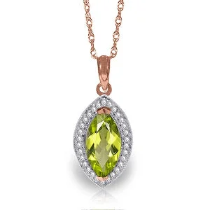 ten-stone necklace-2.15 Carat 14K Solid Rose Gold Hayworth Peridot Diamond Necklace