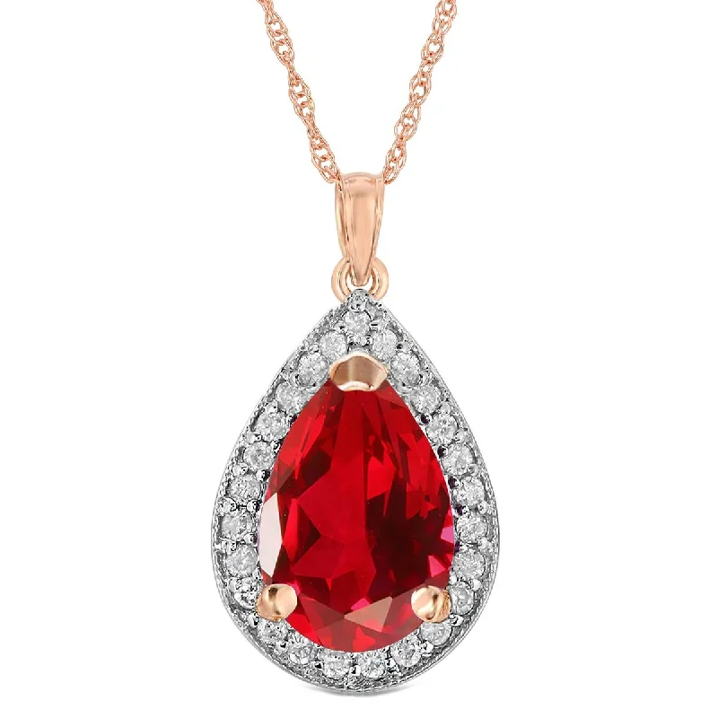 flow-shaped charm necklace-5.51 Carat 14K Solid Rose Gold Lana Ruby Diamond Necklace