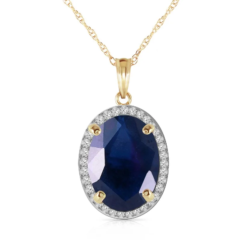 elegant layered necklace-6.58 Carat 14K Solid Yellow Gold Loren Sapphire Diamond Necklace