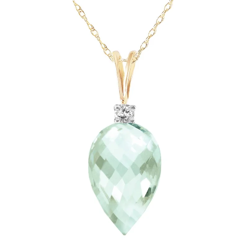 knotted gold necklace-9.55 Carat 14K Solid Yellow Gold Temptations Green Amethyst Necklace