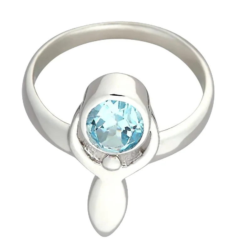 urban gold ring-925 Sterling Silver Sky Blue Topaz Classic Ring