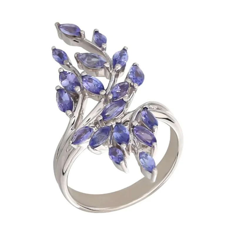 thin birthstone ring-925 Sterling Silver Tanzanite Fancy Ring