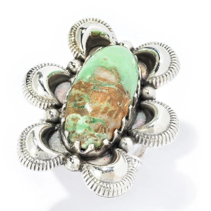 urban satin ring-925 Sterling Silver Variscite Ring