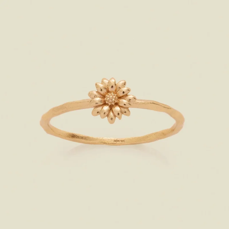 knotted gold ring-April Birth Flower Ring