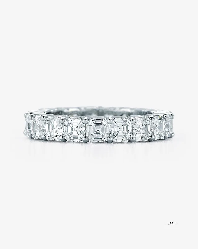 retro turquoise ring-Asscher Diamond Eternity Band