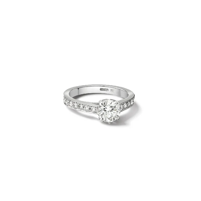 frond diamond ring-Aster Solitaire Engagement Ring 18ct White Gold - Diamond