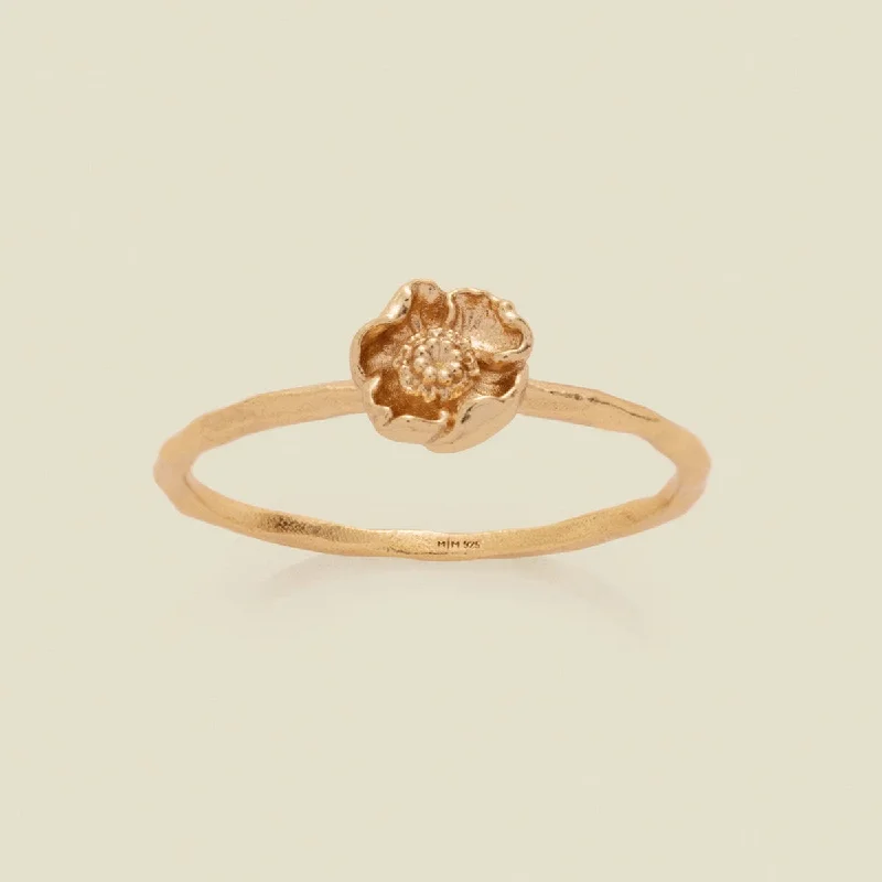 frond band ring-August Birth Flower Ring