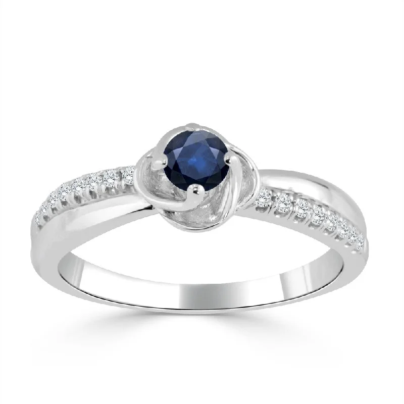 luxurious diamond ring-Auriya 14K Gold 1/4ct Blue Sapphire and 1/10ct TDW Diamond Engagement Ring