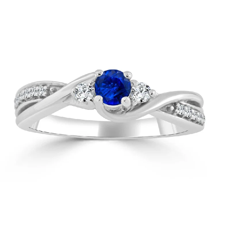 flow-shaped band ring-Auriya 14k Gold 1/5ct Sapphire 3-Stone Diamond Engagement Ring 1/6cttw H-I, I1-I2