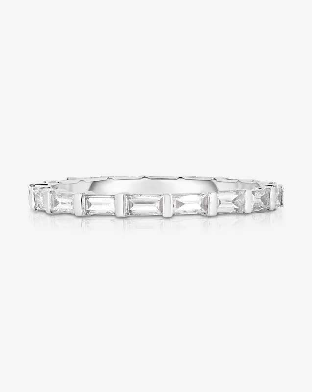 frond eternity ring-Baguette Bar Eternity Band