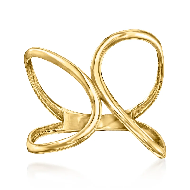 pearl frond ring-Canaria 10kt Yellow Gold Freeform Geometric Ring